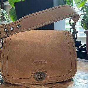 Coach Tan Leather Shoulder Bag